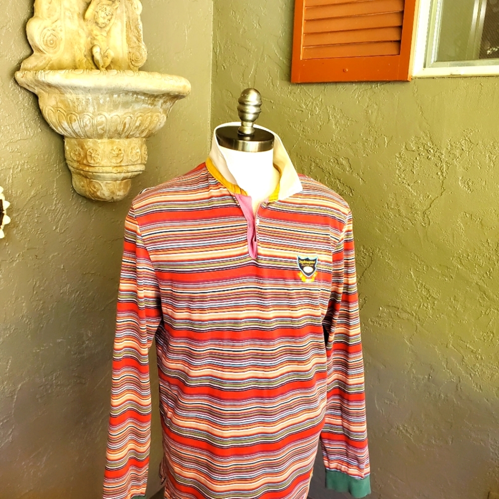 Canterbury of New Zealand Rugby Football Shirt Multi-Color Striped Size L